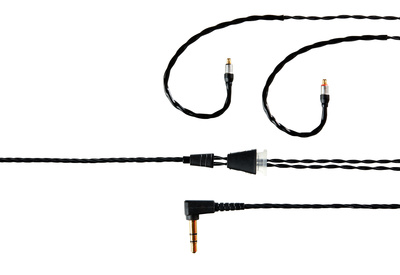 Linum SuperBaX G2 Quad Twisted Cable - T2 - 3.5mm TRS - Earhook - Black