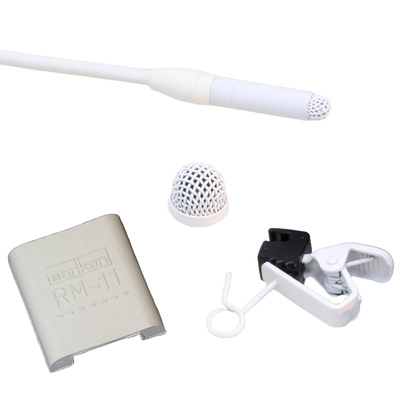 Sanken COS 11DPT Lavalier Microphone -  No connector (pig tail), 1.8m cable - White
