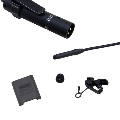 Sanken Cos 11D Lavalier microphone,  XLR-3M output cable, 3m cable - Black