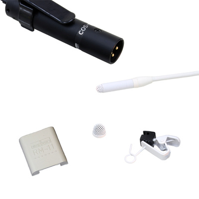 Sanken Cos 11D Lavalier microphone,  XLR-3M output cable, 3m cable - White